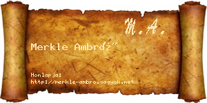 Merkle Ambró névjegykártya